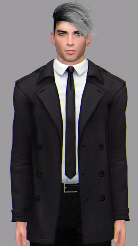 London (male coat) | Wistful Castle Sims 4 Male Coat, Male Coat, Mens 80s, Khaki Trench Coat, Sims Ideas, Sims 4 Clothing, Sims 4 Cc, Sims 4 Custom Content, Long Coat