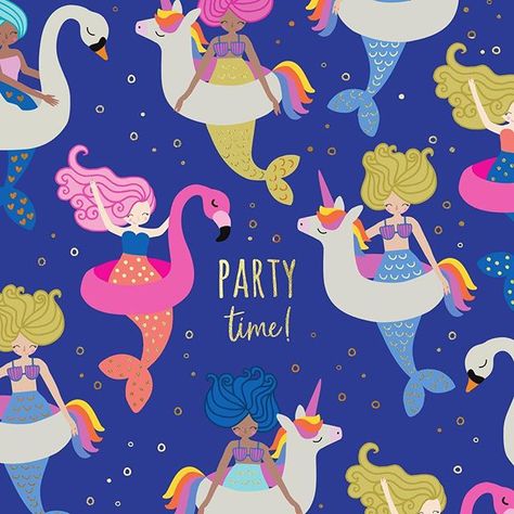 Not too much partying for me at the moment with a 6 week old but I can design it! One of my popular designs from the show!  #partytime… Send To Your Bestie, Blue Birthday Card, Mermaid Birthday Card, Card Playing, Gorgeous Birthday, Inflatable Pool Floats, Hand Drawn Type, Girl Birthday Cards, Mermaid Lover