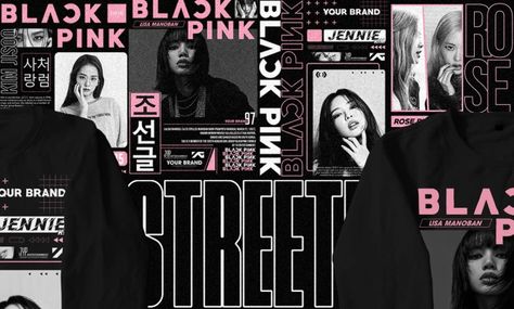 Design and order your Tshirt! Kpop Banner, Kpop T Shirt, Kpop Tshirt, Shirt Streetwear, Jennie Lisa, 1 Day, Vintage Style, Korean Fashion, Black Pink