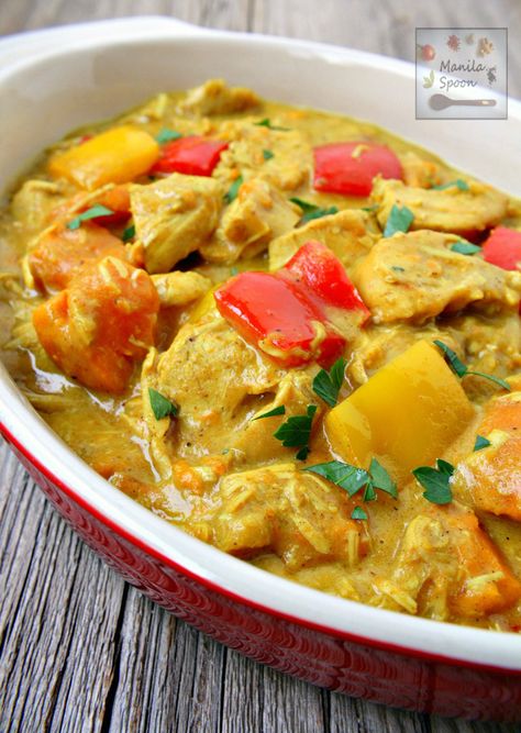 Chicken Filipino Recipe, Filipino Chicken Curry, Coconut Chicken Curry, Filipino Recipe, Cibo Asiatico, Coconut Chicken, Coconut Curry Chicken, Curry Chicken Recipes, Curry Recipe