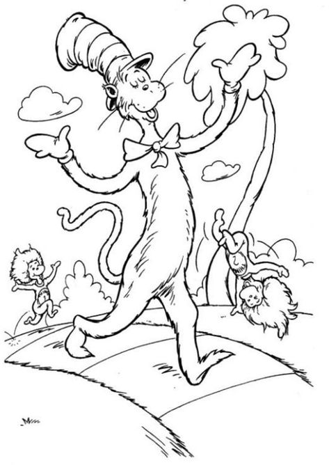 Dr Seuss Coloring Sheets, Dr Seuss Coloring Pages, Easy Cartoon, Dr. Seuss, Dartmouth College, The Cat In The Hat, Free Coloring Sheets, Printable Coloring Sheets, Cat Coloring Page