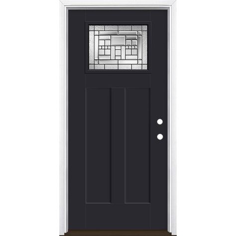 Dark Front Door, Doors Entry, Black Front Doors, Exterior Front Doors, Fiberglass Door, Privacy Glass, Storm Door, Wood Door, Single Doors