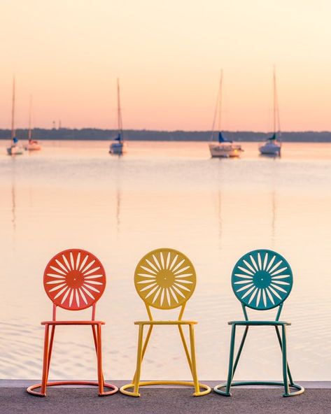 UNION CHAIRS Photographed in the early morning light just moments after the sun peeked above the Madison horizon. Three of the iconic Memorial Union chairs stand ready for another beautiful summer day at the terrace. PAPER AND FINISH: Kodak Professional Endura Paper Lustre Finish Questions? Pinterest Wall, Wisconsin Art, Wall Pics, Uw Madison, Allis Chalmers, Madison Wisconsin, University Of Wisconsin, Funky Furniture, Bacardi