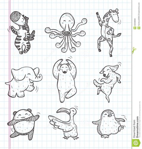 Doodle Animal Dance Icons Royalty Free Stock Images - Image: 32328839 Animal Dance, Elephant Icon, Dancing Drawing, Cartoons Dancing, Dancing Animals, Space Themed Nursery, Animal Doodles, Beer Logo, Party Animals