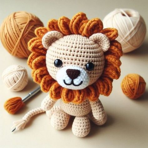 Free Crochet Lion Amigurumi Pattern Crochet Safari Animals Free Pattern, Crochet Lion Pattern Free, Lion Amigurumi Pattern Free, Lion Crochet Pattern Free, Amigurumi Pattern Free, Lion Amigurumi, Lion Crochet, Mobile Safari, Knitting Bag Pattern