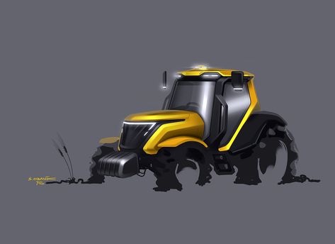 Tractor on Behance Tractor Sketch, Tractor Design, Tractor Idea, Photoshop Rendering, Snow Blowers, Agricultural Machinery, Rat Rods Truck, Heavy Machinery, Car Sketch