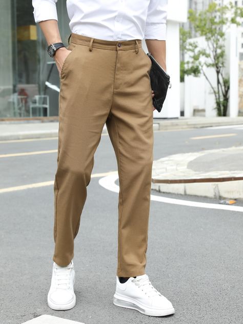 Beige Khaki Pants Outfit Men, British Khaki Pants Outfit Men, Men’s Khaki Pants Outfit, Khaki Trousers Outfit Men, Tan Pants Outfit Men, Khaki Pants Outfit Men Casual, Khaki Chinos Men Outfits, Khaki Trousers Outfit, Brown Pants Outfit Men