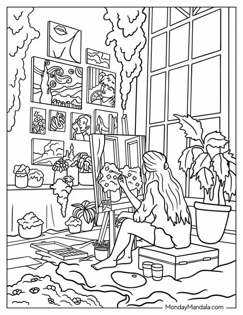 Aesthetic Drawing To Color, Aesthetic Things To Color In, Transparent Png Coloring Page, Patterns For Coloring, Aesthetic Coloring Sheets Easy, Coloring Drawings For Adults, Transparent Coloring Pages, Adults Coloring Pages, Pictures To Colour In