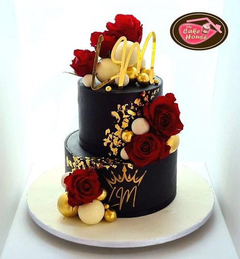 Red Black And Gold Birthday Cake, Red And Black Cakes Birthday, Red Black And Gold Cake, Red Black And Gold Quince Cake, Red And Black Birthday Cakes For Women, Birthday Cake Red And Black, Black And Red Birthday Cake, Red And Black Cake Ideas Birthdays, Trending Birthday Cakes