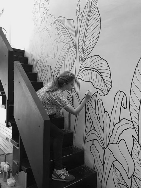 Deco Surf, Wall Murals Diy, Creative Wall Painting, Diy Wall Painting, Wall Painting Decor, Wall Murals Painted, Wall Drawing, Wall Paint Designs, Mural Wall Art