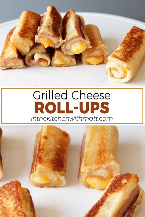 Grilled Cheese Lunch For Kids, Rolled Up Sandwiches, Kids Roll Ups For Lunch, Rolled Grilled Cheese Sandwich, Grill Cheese Appetizer, Rolled Grilled Cheese, What To Make With Grilled Cheese, School Lunch Baking Ideas, Easy Grilled Sandwich Ideas