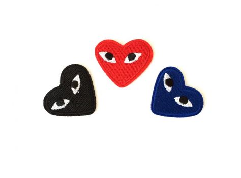 15 Iron-On Patches to Add to Your Favorite Denim Jacket or Backpack | Brit + Co Heart With Eyes Logo, Comme Des Garcons Logo, Heart With Eyes, Skateboard Logo, Graphic Heart, Patch Applique, Art Alevel, Eye Logo, Eyes Wallpaper