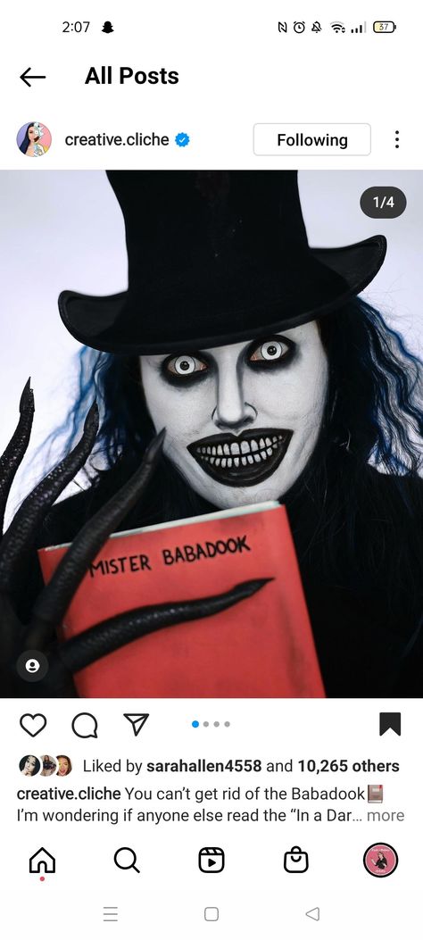 Babadook Makeup, Babadook Costume, Doll Makeover, The Babadook, Graphic Makeup, Costume Ideas, Halloween Makeup, Womens Makeup, Halloween Costume