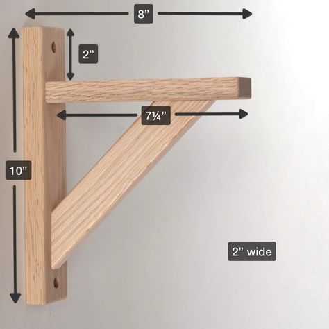 Amazon.com: Wood Shelf Bracket - Oak Straight 8: Hardware Shelf Bracket Ideas, Diy Wood Shelf, Wood Shelf Bracket, Bracket Ideas, Diy Shelf Brackets, Wood Shelf Brackets, Projek Kayu, Diy Shelf, Diy Wood Shelves