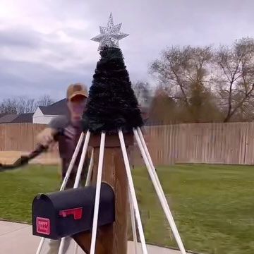 Jordan Netzel on Instagram: "Answering Questions about the mailbox Christmas Tree #christmasdecorideas" Mailbox Ideas For Christmas, Pole Christmas Tree Outdoor, Mail Box Christmas Decor, Mailbox Christmas Tree, Diy Christmas Decorations For Outdoors, Diy Pvc Christmas Tree, Christmas Tree Mailbox Ideas, Decorating Mailbox For Christmas, Christmas Light Pole Decorations