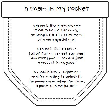 Poem In Your Pocket, Poetry Notebook, Pocket Template, Library Centers, Poetry Day, Library Book Displays, Poetry Unit, Poetry For Kids, Teaching Poetry