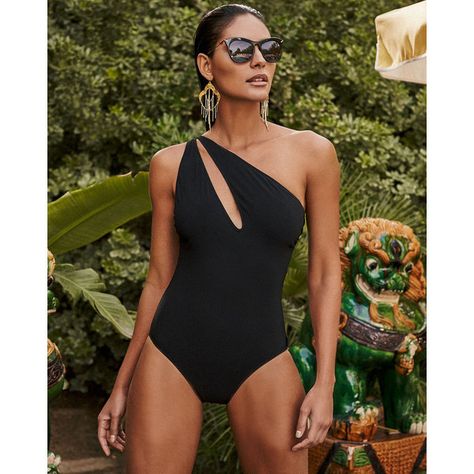 Shan One-Shoulder Slash Solid One-Piece Swimsuit ($270) ❤ liked on Polyvore featuring swimwear, one-piece swimsuits, shan, one shoulder bathing suit, one shoulder one piece swimsuit and 1 piece bathing suits One Shoulder Bathing Suit, Vacation Clothes, Short Torso, 1 Piece Swimsuit, Cute Bathing Suits, Red Swimsuit, Striped One Piece, Costume Intero, Summer Swim Suits