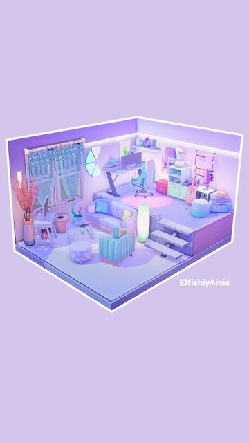 Sims Streamer Cc, Sims 4 Purple Bedroom, Sims 4 Streamer Room, Gamer Room Sims 4, Streamer Sims 4 Cc, Sims 4 Cc Dorm Room, Sims 4 Purple Cc, Sims 4 Gamer Room, Sims 4 Streamer Cc