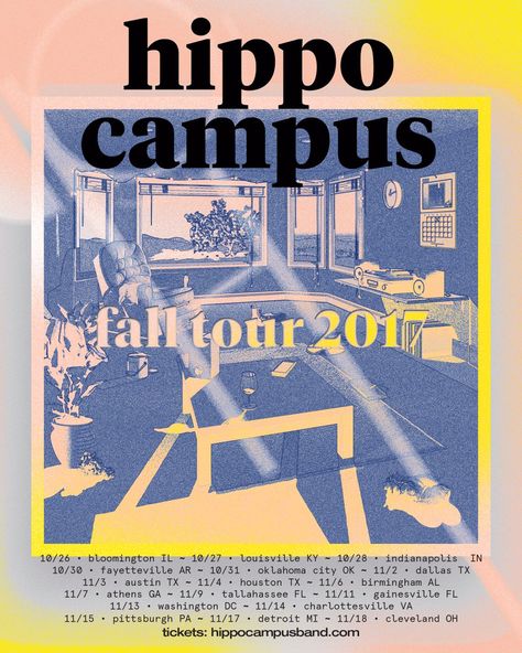 I love this poster a lot because it mimics their album cover and the colors are great Coin Band Poster, Hippo Campus Poster, Music Pic, Coin Band, Pic Wall, Hippo Campus, Game Aesthetic, Music Prints, Bedroom Wall Collage