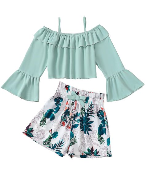 Cute Outfits For 6th Graders, California Summer Outfits, Selena Hair, Clothes Shorts, Girls Summer Clothes, Outfit Shorts, Crop Top Shorts, Oc Outfits, Boho Kids