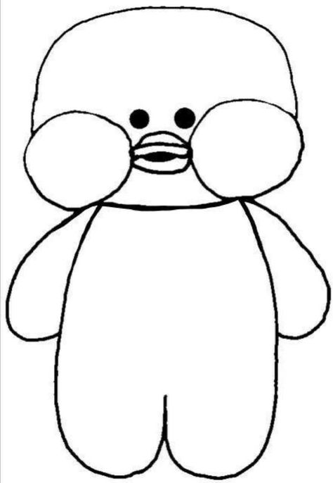 Paper Duck N Lalafan, Paper Skincare Duck, Paper Duck Outline, Paper Duck Coloring Pages, Duck For Coloring, Paper Duck Clothes Ideas Cute, Paper Duck No Color, Paper Duck Black And White, Paper Duck Craft For Kids