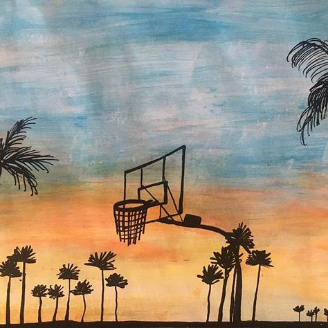 One of my original paintings. You can see more on my instagram: @irbiiz This one was made with acrylic paint and paint pens and it took me around two hours to finish. It was a present for my brother, because he loves basketball. Painting Ideas On Canvas Basketball, Basketball Acrylic Painting, Basketball Art Paintings, Basketball Painting Ideas On Canvas, Basketball Painting Ideas, Basketball Canvas Painting, Circut Joy, Basketball Painting, Basketball Drawings