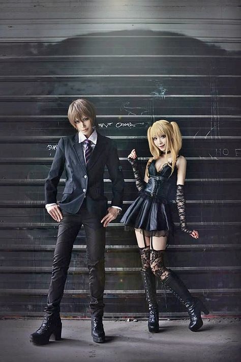 Light and Misa. Matching Cosplays, Light Misa, Deathnote Cosplay, Misa Cosplay, Bad Cosplay, Light Cosplay, Misa Amane Cosplay, L Cosplay, Light And Misa