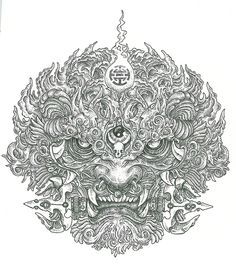 Chinese Lion by Subliquida Project, via Behance Chinese Lion Tattoo, Raijin Tattoo, Tamil Tattoo, Foo Dog Tattoo Design, Dog Dragon, Foo Dog Tattoo, Tattoo Lion, Chinese Lion, Sak Yant Tattoo