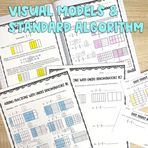 Adding And Subtracting Fractions With Unlike Denominators, Add Fractions, Finding Equivalent Fractions, Fraction Models, Teaching Reading Strategies, Add And Subtract Fractions, Simplifying Fractions, Adding Fractions, Adding And Subtracting Fractions