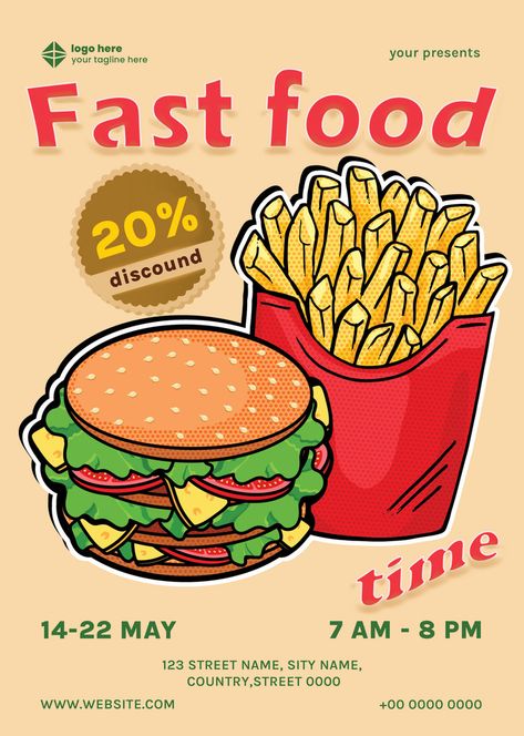 Burger Poster Design Graphics, Poster Food Design, Poster Burger, Food Promotion Poster, Retro Burger, Easy Burgers, Food Posters, Poster Food, Food Promotion