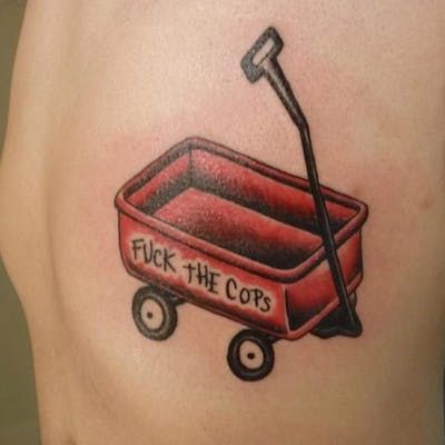 Hell yeah. By Ashley Thomas #AshleyThomas #wagon #redwagon #wagontattoo #redwagontattoo #Littleredwagontattoo Covered Wagon Tattoo, Wagon Tattoo, Ashley Thomas, Red Wagon, Covered Wagon, Hell Yeah, Tattoo Inspo, Tattoo Ideas, Tattoos