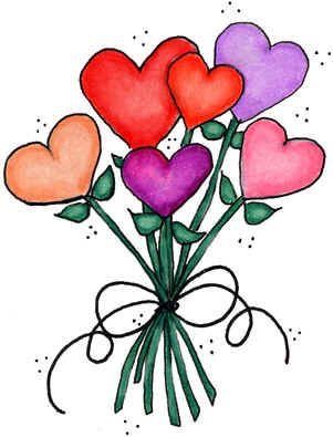 Valentine Drawing, Valentines Watercolor, Flowers Growing, Heart Flowers, Valentine Cards Handmade, Stick Figure Drawing, Valentine Clipart, Valentines Art, Card Drawing