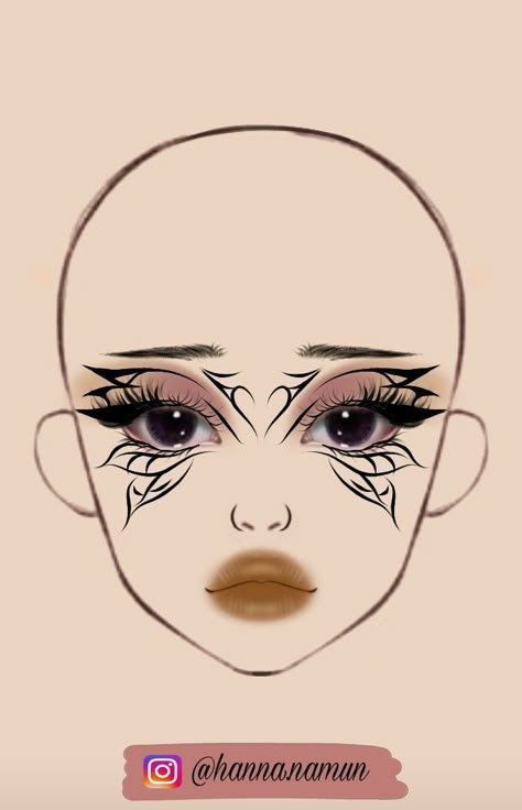 Graphic Liner Makeup Hooded Eyes, Boceto Makeup Egirl, Crazy Eyeliner Looks, Crazy Eyeliner, Makeup Looks Drawing, Eyeliner Drawing, Makeup Ideas Drawing, Makeup Sketch, Makeup Charts