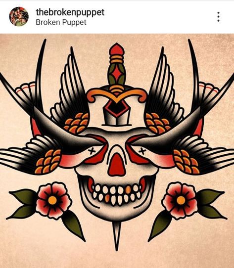 American Traditional Shark Jaw, Traditional Throat Tattoo Men, Old School Throat Tattoo, Traditional Skull Tattoo Old School, Traditional Flash Tattoo Ideas, American Traditional Skull, Back To The Future Tattoo, Traditional Tattoo Arm, Traditional Tattoo Prints