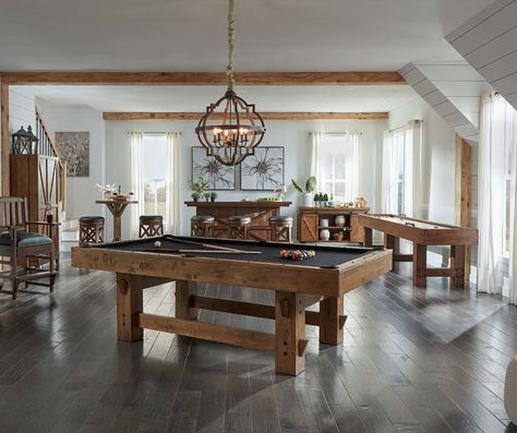 Classy & Contemporary with a splash of rustic charm ? The American Heritage Billiards Bristol Pool Table checks off all 3. The matching collection includes a shuffleboard, bar, barstools, and game room furniture items to complete your desired aesthetic. Available with free shipping 🇺🇸 & white glove installation options @sawyertwain.com today #sawyertwain #southerncharm #classypooltable #americanheritagebilliards #rusticpooltable #interiordesignshuffleboard #interiordesigngameroom #pooltables ... Pool Table Dimensions, Ping Pong Room, Slate Pool, Pool Table Slate, Pool Table Accessories, Home Bars, Table Dimensions, Pool Table, American Heritage