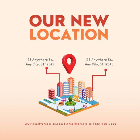 Templates Location Instagram Post, Orange Minimalist, Willow Park, Paint Companies, Storing Paint, Red And Orange, Location Map, Map Design, Instagram Post Template