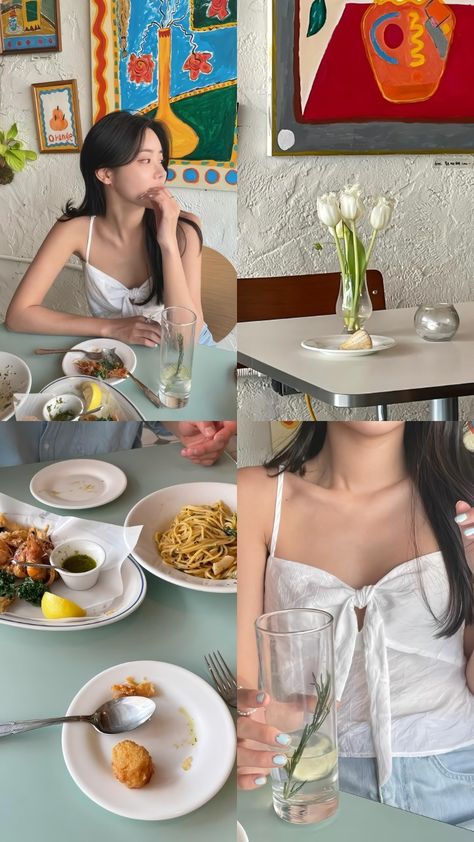 Restaurant Posing Ideas, Outfit Ideas For Cafe, Cafe Photo Aesthetic, Cafe Outfit Summer, Cafe Pics Ideas, Cafe Post Instagram, Photo At Cafe, Photoshoot Ideas Coffee Shop, Cafe Inspo Pics