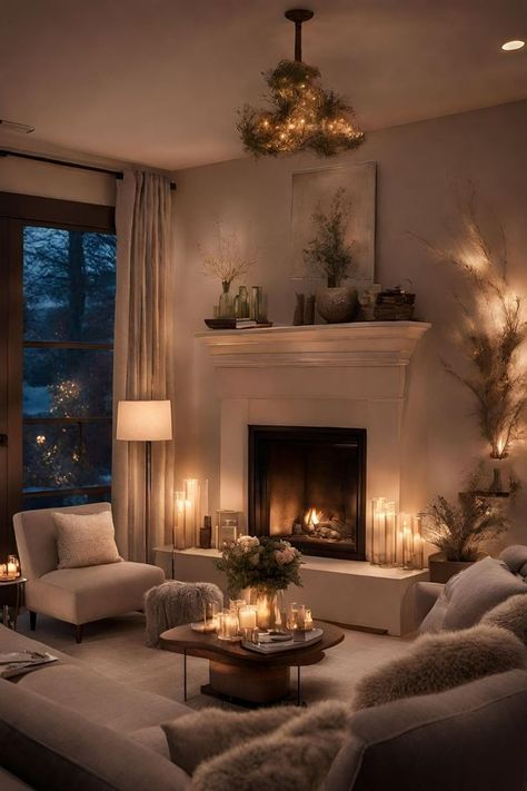 House Fireplace Ideas, Cosy Living Room Ideas With Fireplace, Neutral Lounge, Living Room Decorations, Cosy Interior, Curated Decor, Comfy Living Room, Cosy Living Room, Concept Home