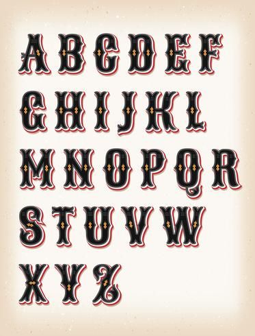 Vintage Circus And Western ABC Font Vintage Fonts Alphabet, Sign Lettering Fonts, Circus Font, Abc Font, Alfabet Font, Sign Painting Lettering, Circus Design, Kartu Remi, Design Alphabet