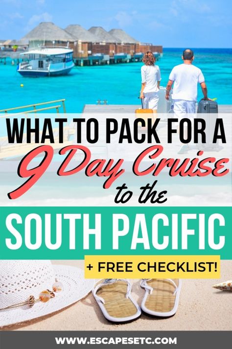 This is what to pack for a 9 day South Pacific cruise | Escapes Etc | Cruise Deals Cheap, Tahiti Cruise, South Pacific Cruise, Tahiti Travel, Best Cruise Deals, Best Cruise Ships, South Pacific Islands, Packing List For Cruise, Cheap Cruises