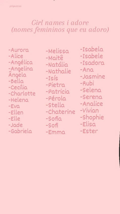 ladies names- some beautiful names 💖 upright elegance, vintage girl names. Nomes femininos bonitos, nomes elegantes, ideias de nomes femininos, nomes femininos delicados, nomes para meninas, nome bonito pra menina Bratz Names, Vintage Girl Names, Best Character Names, Baby Name List, Baby Life Hacks, Love Wallpaper Backgrounds, Beautiful Names, Pinterest Diy Crafts, Female Names