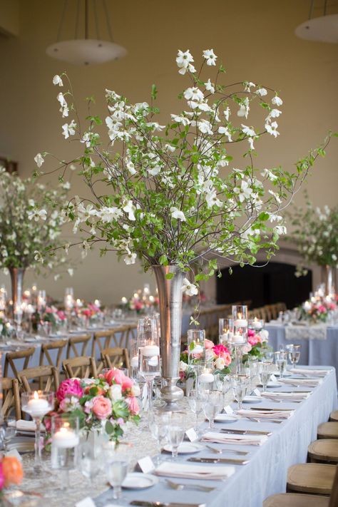 Romantic Wedding Receptions, Tall Wedding Centerpieces, Wedding Reception Flowers, Reception Centerpieces, Tall Centerpieces, Dining Table Centerpiece, Flower Centerpieces Wedding, Tall Vases, Wedding Table Centerpieces