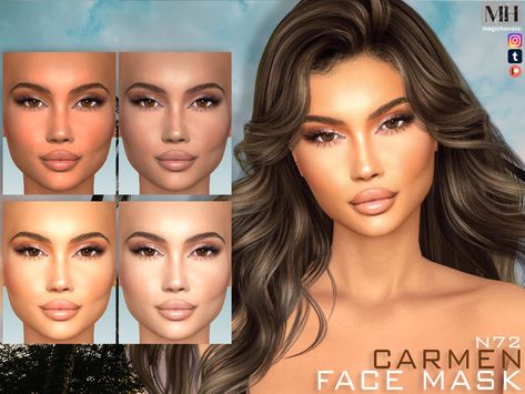 The Sims Resource - Carmen Face Mask N72 (Patreon) Sims 4 C Face, Sims 4 Cc Skin Tones Realistic, Sims 4 Facemask, Sims 4 Cc Presets Face, Sims 4 Cc Face Mask, Sims 4 Face Mask, Blender Scene, Sims 4 Tattoos, Sims 4 Tsr