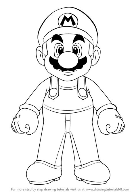 Learn How to Draw Mario from Super Mario (Super Mario) Step by Step : Drawing Tutorials How To Draw Mario, Mario Drawing, Mario Coloring, Super Mario Coloring Pages, Animated Cartoon Movies, Mario Coloring Pages, Posca Art, Super Mario Art, Mario Art