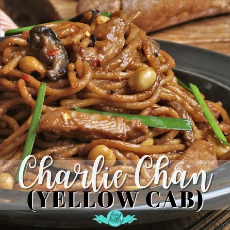 Copycat Charlie Chan Recipe | CHARLIE CHAN (YELLOW CAB) Bringing the excitement of Yellow Cab's legendary pasta straight to your kitchen! This Charlie Chan-inspired spaghetti is sure... | By Foxy Folksy - Modern Filipino Kitchen Yellow Cab Charlie Chan Pasta Recipe, Charlie Chan Pasta Recipe, Modern Filipino Kitchen, Filipino Kitchen, Foxy Folksy, Charlie Chan, Yellow Cabs, Noodles Recipe, Chicken Pasta Recipes