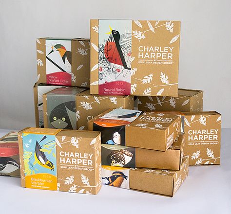 Charley Harper Sculpture Packaging PD Whimsical Packaging, Packaging Boxes Ideas, Kraft Packaging Design, Natural Packaging, Kraft Box Packaging, Round Robin, Etsy Packaging, Kraft Packaging, Charley Harper