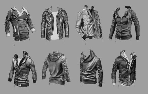 Jacket 4 - by Spectrum-VII on DeviantArt Poses Manga, Jacket Drawing, Drawing Studies, Small Drawings, Drawing Clothes, Character Design References, Drawing Base, Drawing Poses, Design Reference