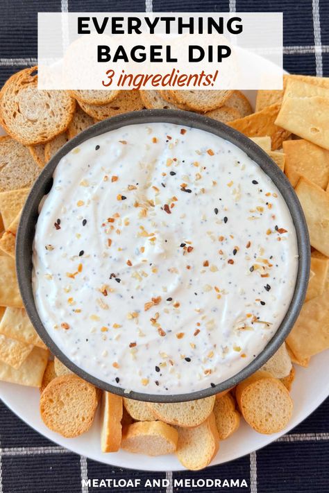 Bagel Cheese Dip, Breakfast Dips, Diy Dressings, Everything Bagel Dip, Bagel Dip, Homemade Appetizer, Party Bites, Chips And Dip, Salsa Recipes