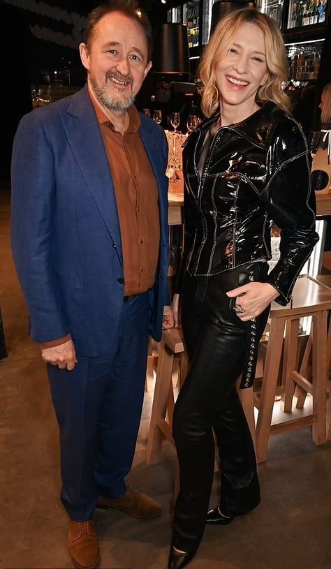 Cate Blanchett and husband Andrew Upton Cate Blanchett And Andrew Upton, Andrew Upton, Devil King, The Holy Trinity, Cate Blanchett, Holy Trinity, My Heart, Actresses, Leather