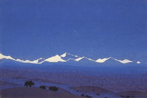 nicholas roerich Roerich Paintings, Tibetan Landscape, Nicholas Roerich, Oil Painting Reproductions, Mountain Art, Russian Art, Painting Reproductions, Album Art, Landscape Art